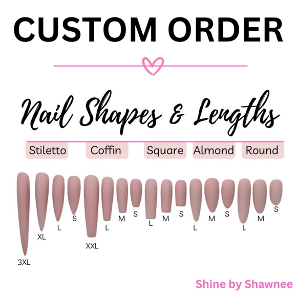 CUSTOM HANDMADE PRESS-ON NAIL ORDER - Picture 2 of 6